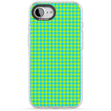 Neon Lime & Turquoise Houndstooth Pattern