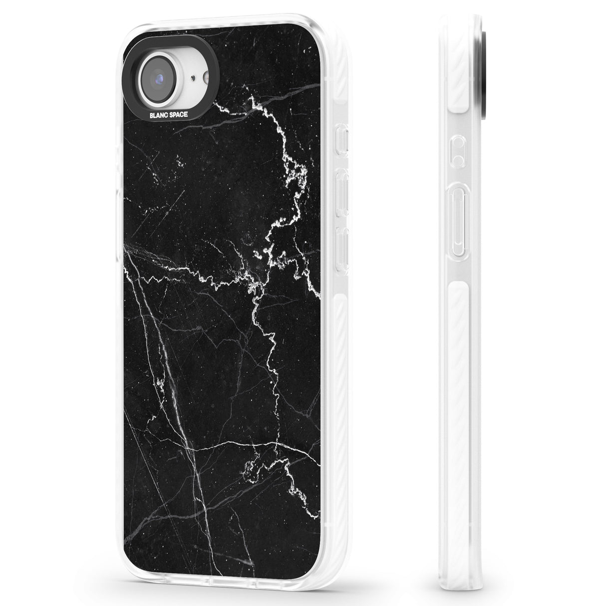 Bold Black Marble with White Texture