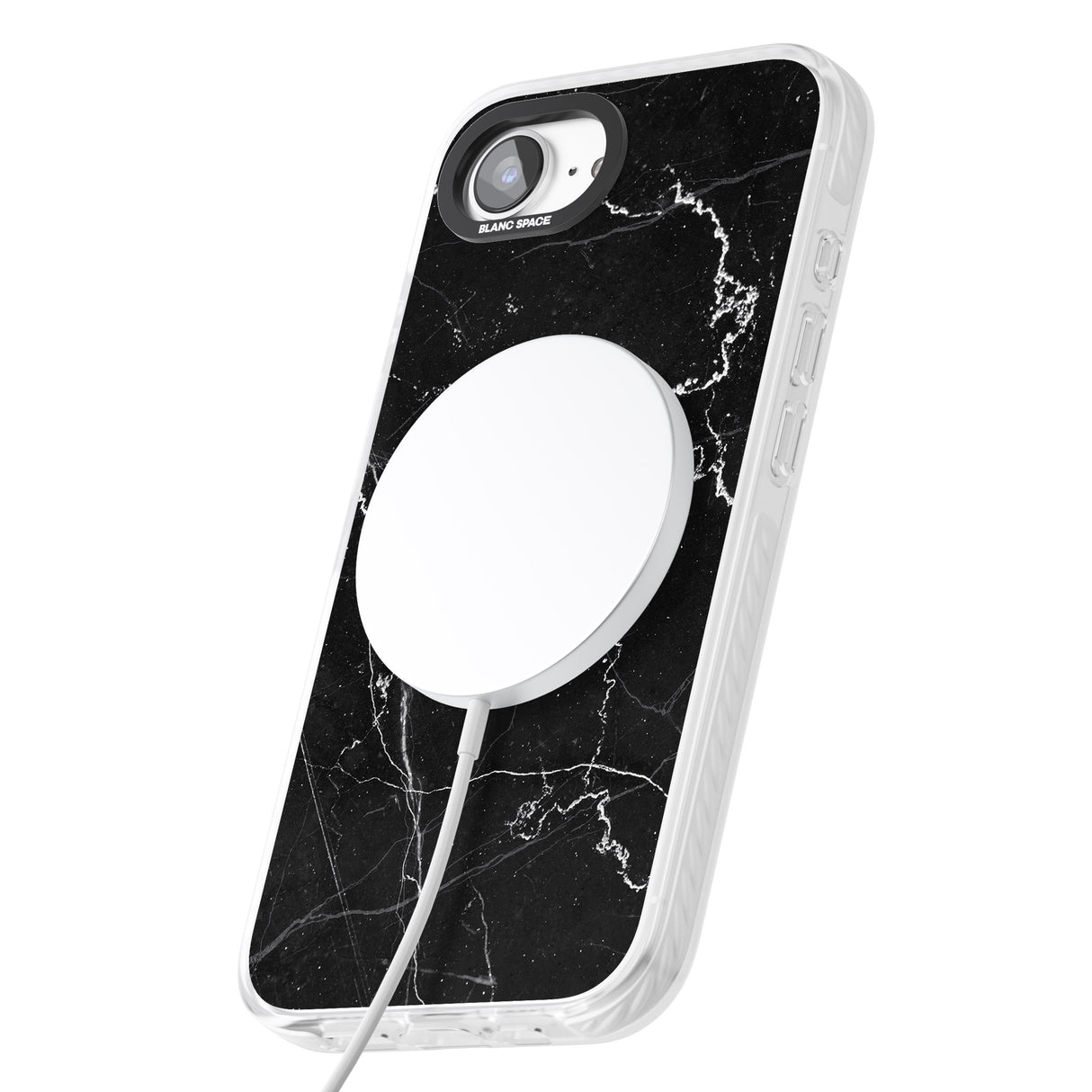 Bold Black Marble with White Texture