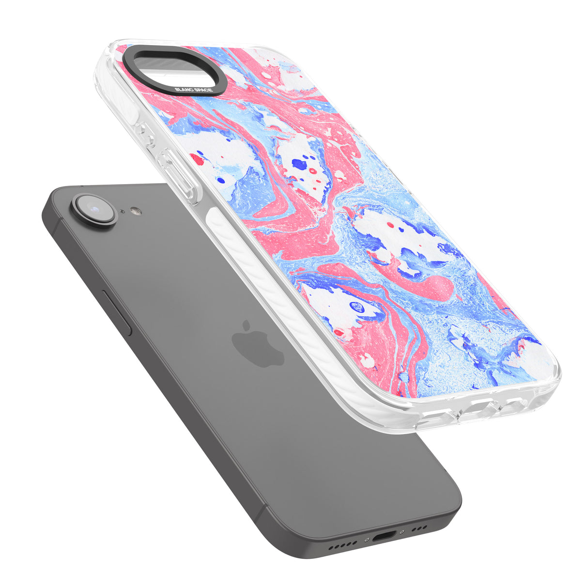 Pink, Blue & White Marbled Paper Pattern