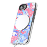 Pink, Blue & White Marbled Paper Pattern