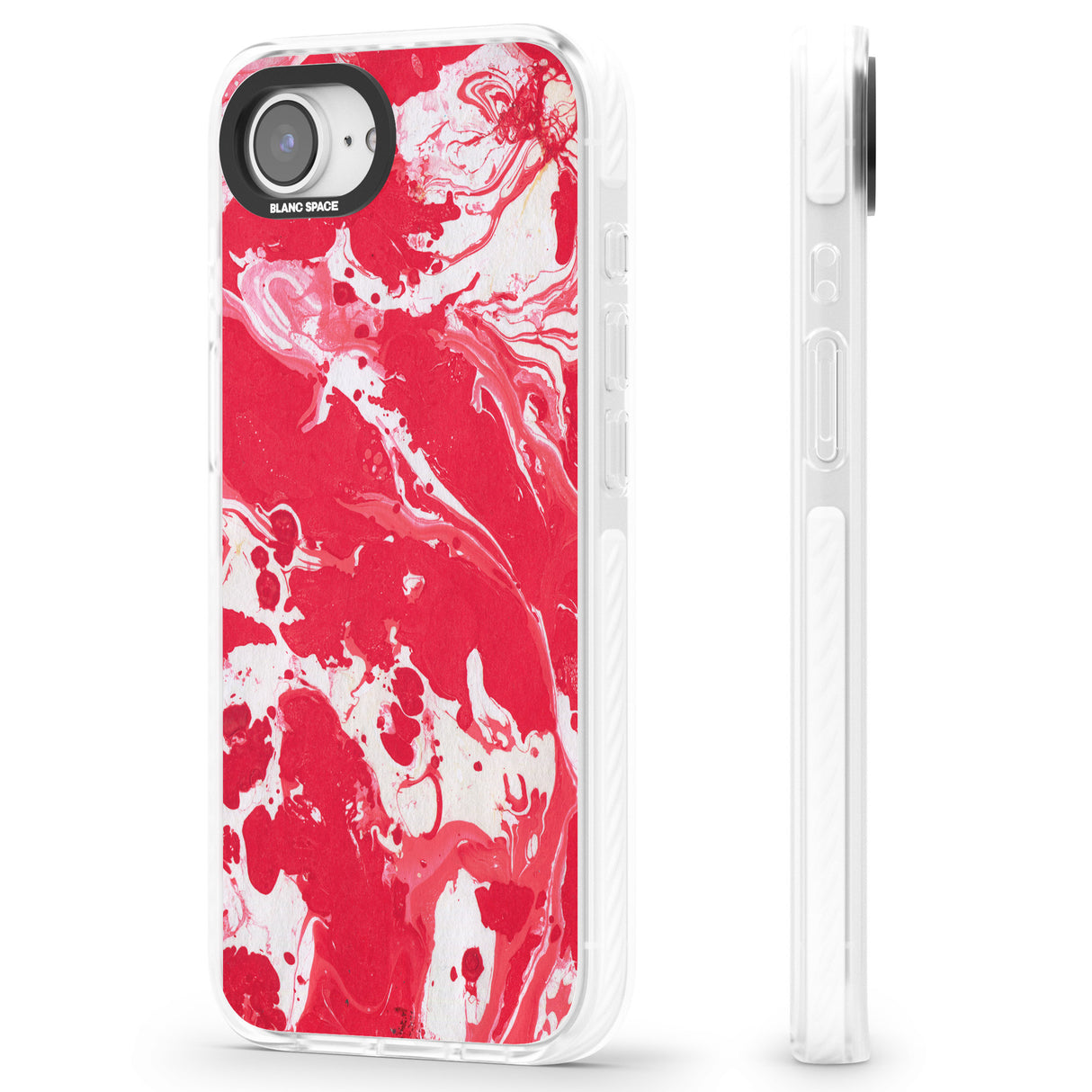 Red & White - Marbled Paper