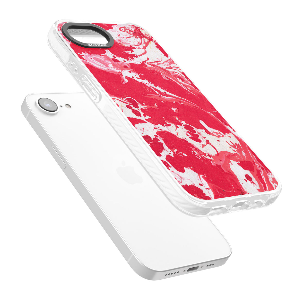 Red & White - Marbled Paper