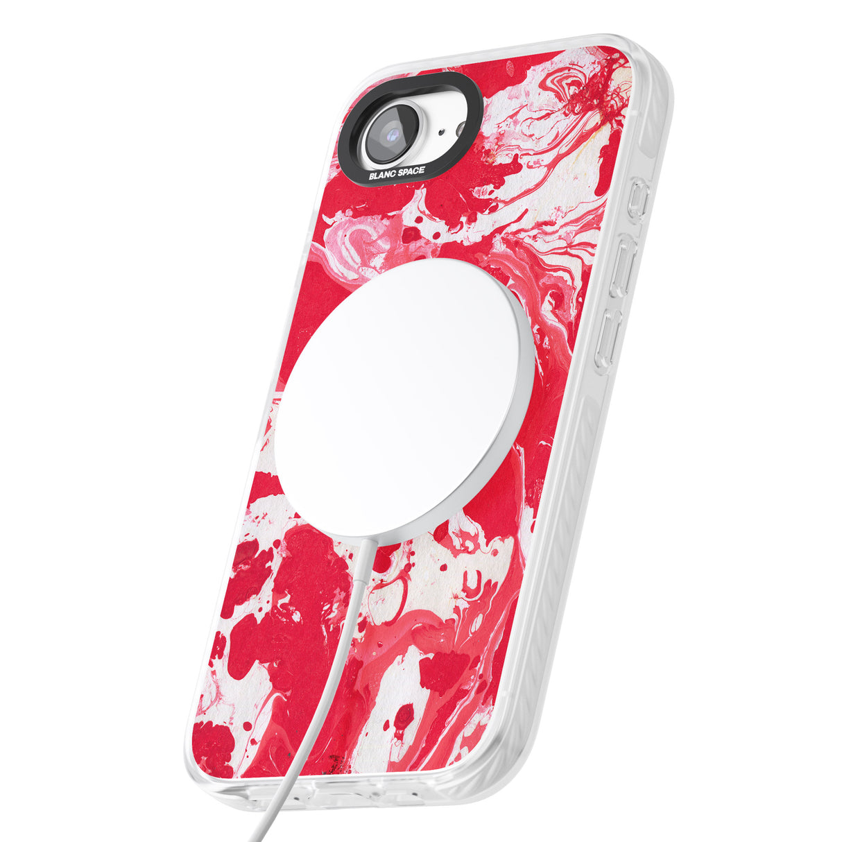 Red & White - Marbled Paper