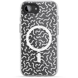 White Wavy Squiggles Memphis Retro Pattern Design