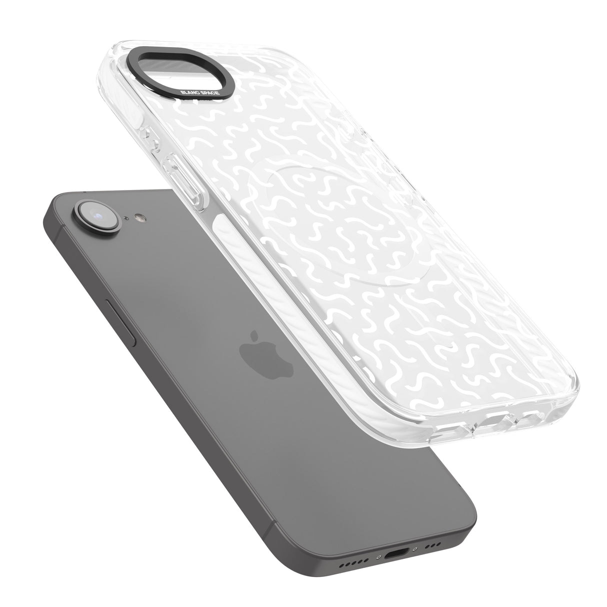 White Wavy Squiggles Memphis Retro Pattern Design