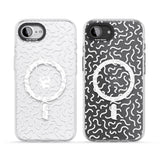 White Wavy Squiggles Memphis Retro Pattern Design