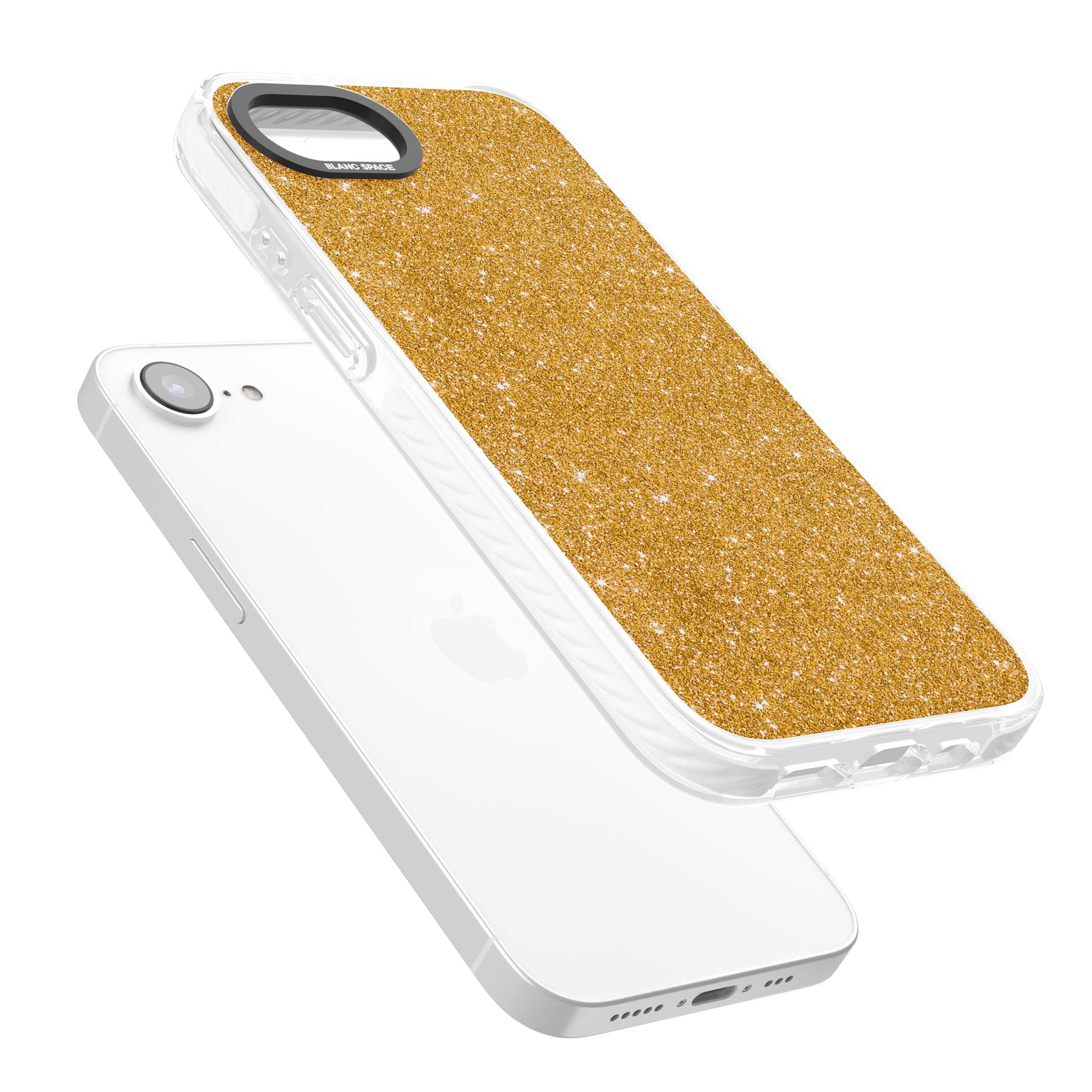 Gold Glitter gold glitter iPhone case featuring a shimmering sparkle wallpaper design in luxury gold | Impact Magsafe case for iPhone 16e, iPhone 17e