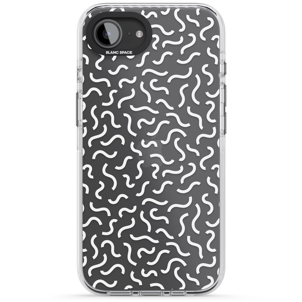 White Wavy Squiggles Memphis Retro Pattern Design