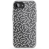 White Wavy Squiggles Memphis Retro Pattern Design