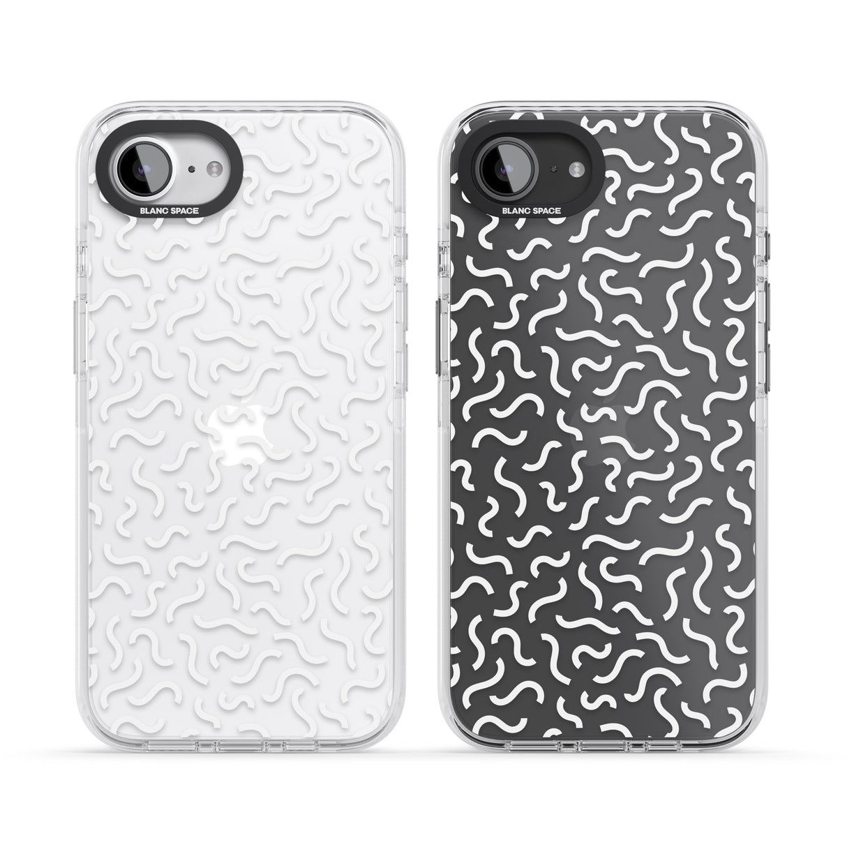 White Wavy Squiggles Memphis Retro Pattern Design