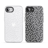White Wavy Squiggles Memphis Retro Pattern Design
