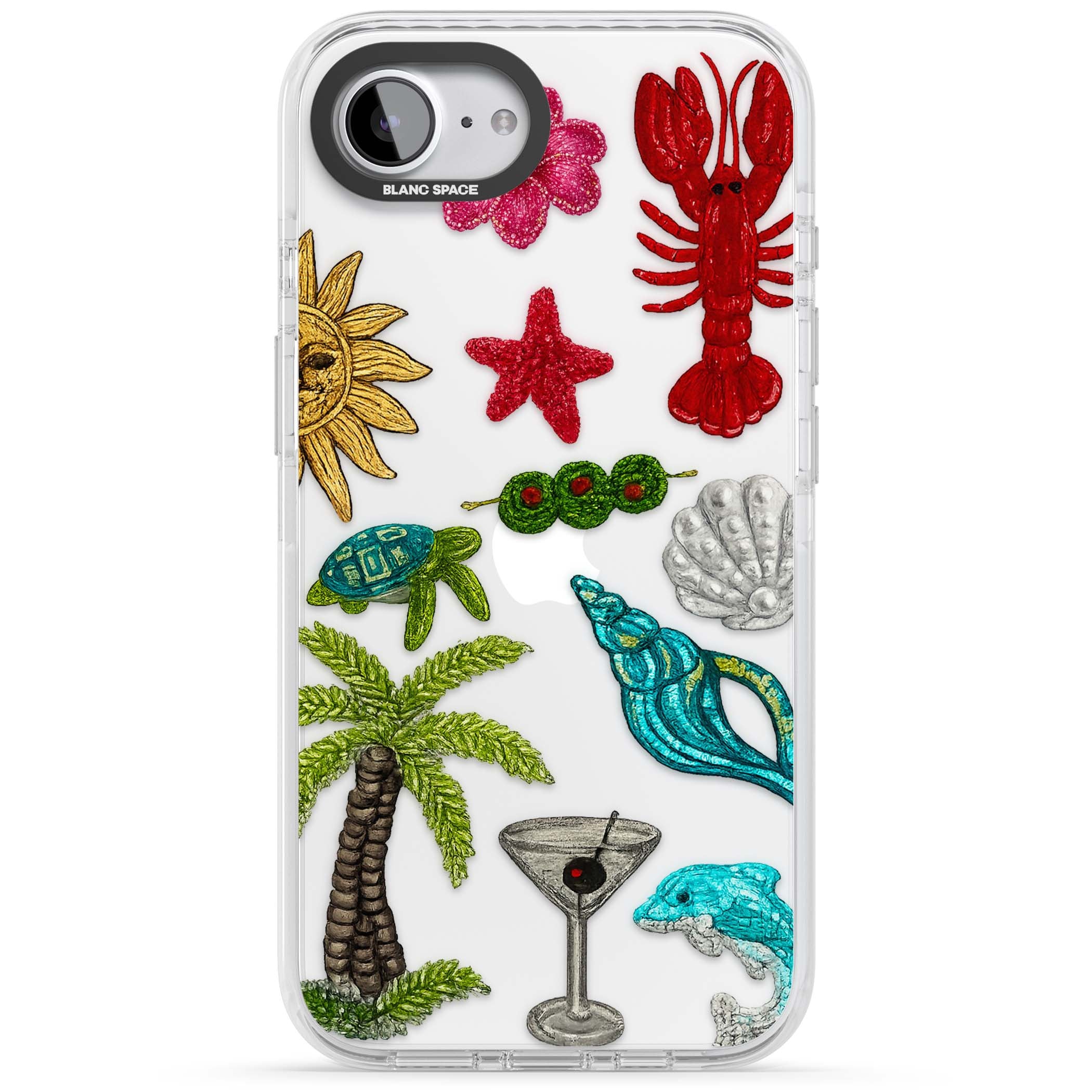 Painted Coastal Pattern coastal iPhone case | Clear Impact case for iPhone 16e, iPhone 17e