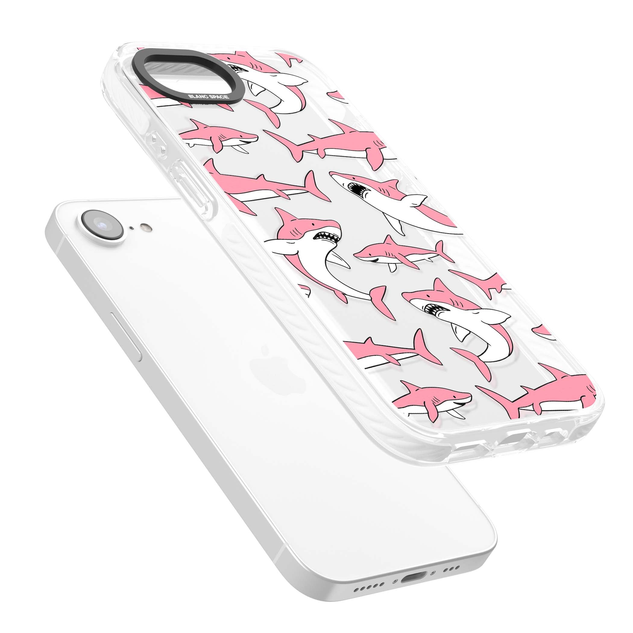 Bubblegum Sharks for her iPhone case | Clear Impact case for iPhone 16e, iPhone 17e