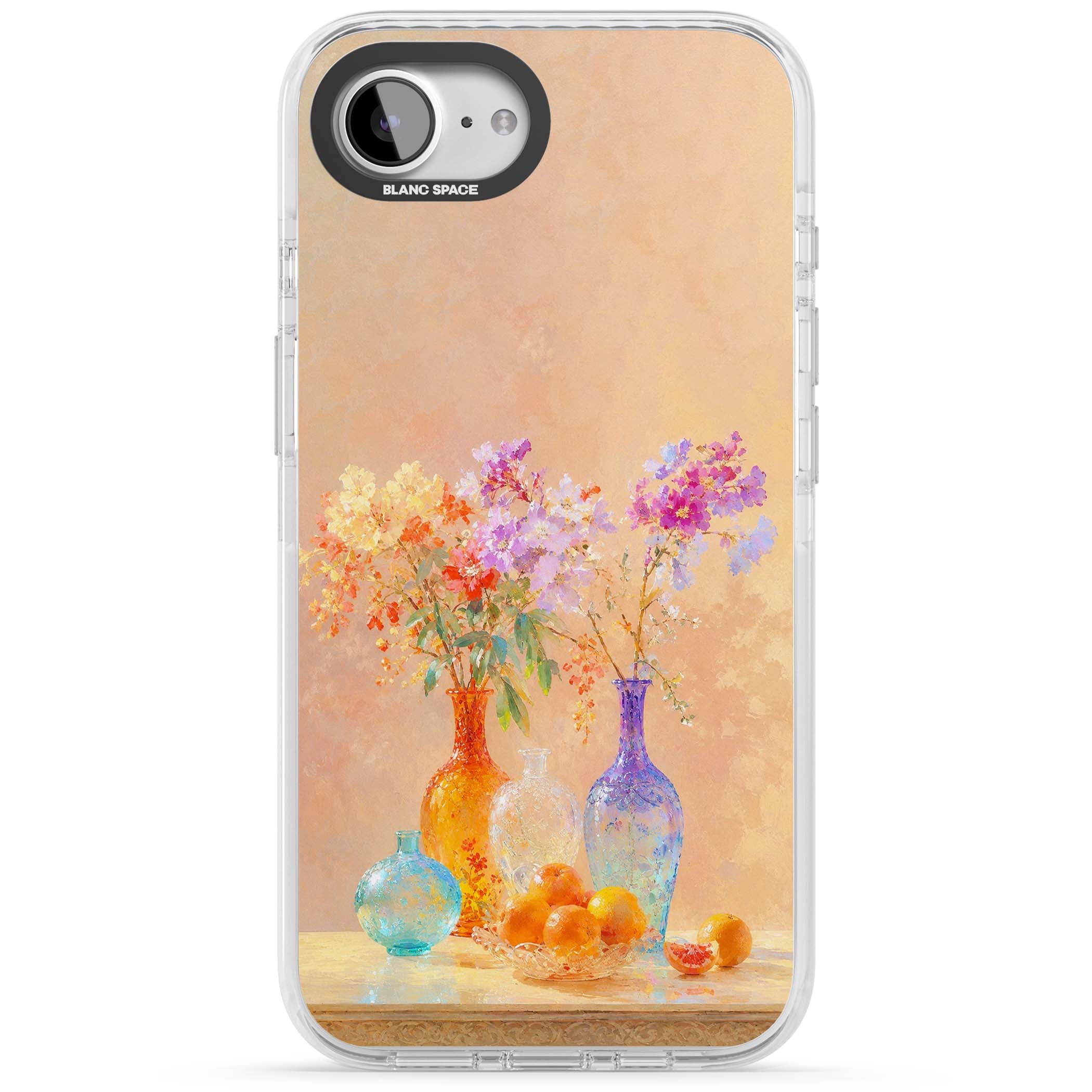 Peach Glass art iPhone case | Clear Impact case for iPhone 16e, iPhone 17e