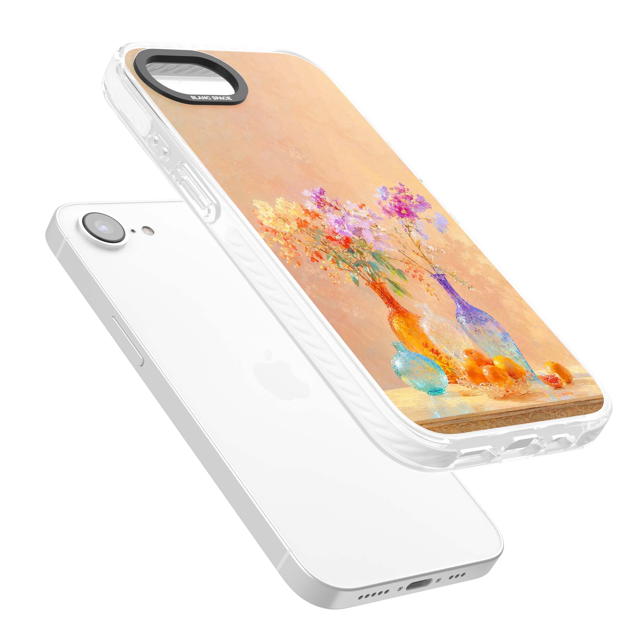 Peach Glass art iPhone case | Clear Impact case for iPhone 16e, iPhone 17e
