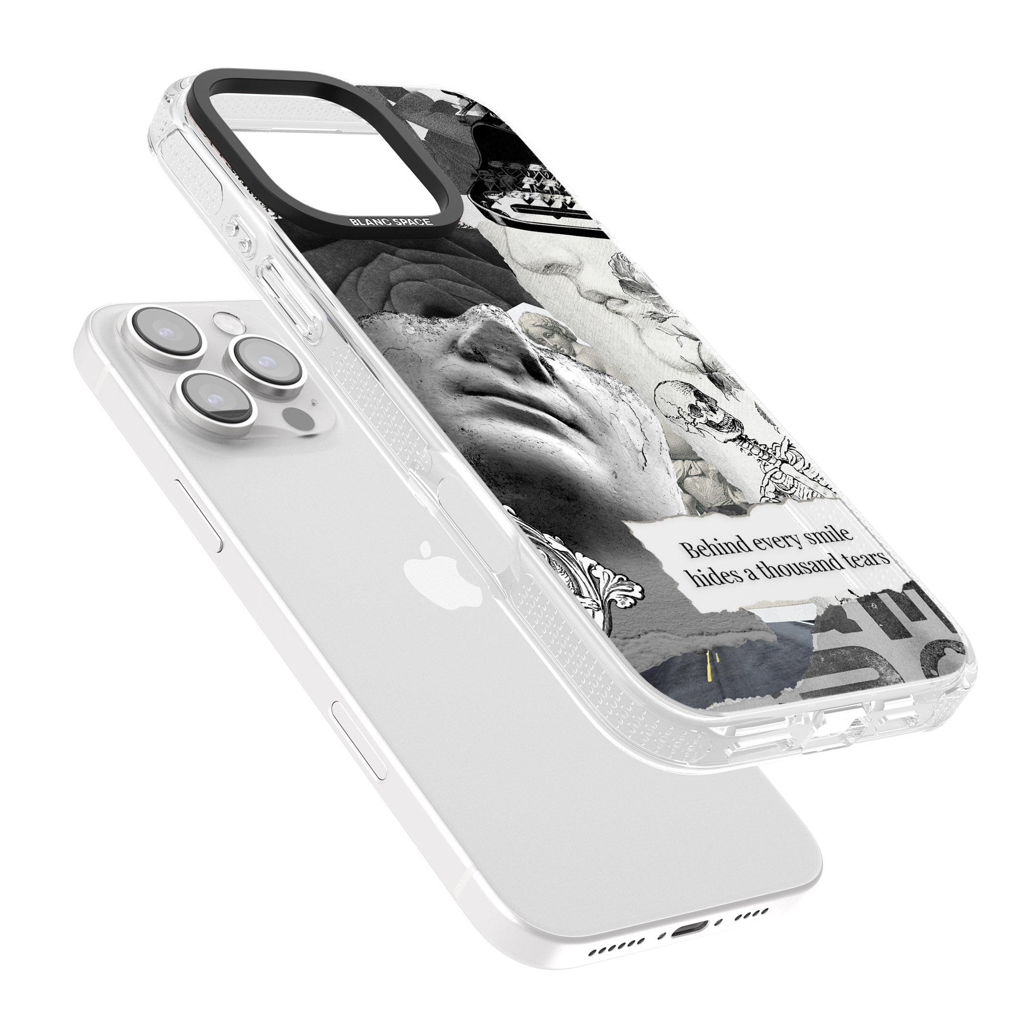 Behind Every Smile iPhone 16 Pro Max / 16 Pro Clear Case Impact Air - Blanc Space