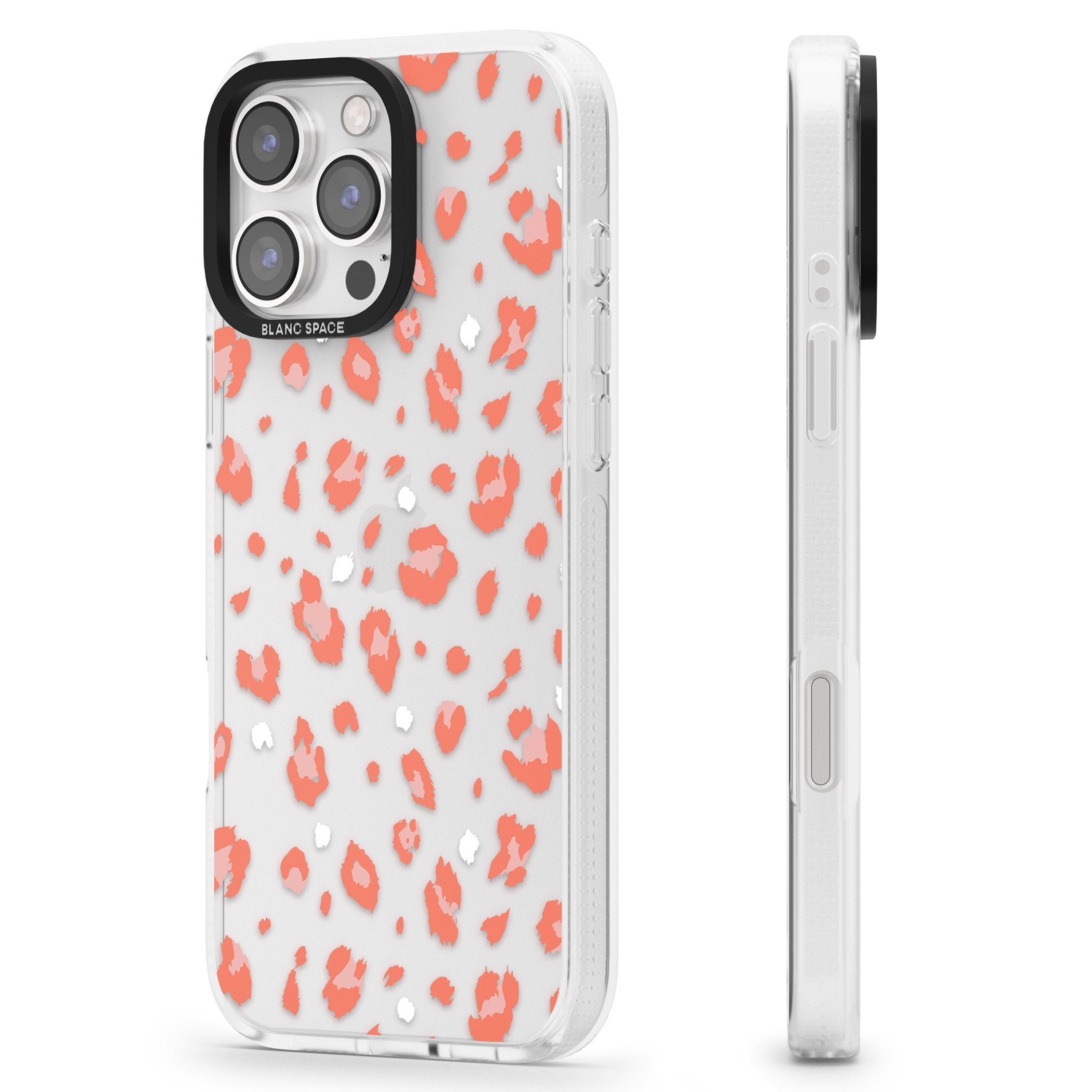 Two Colour Jaguar Transparent Animal Print iPhone 16 Pro Max / 16 Pro Clear Case Impact Air - Blanc Space