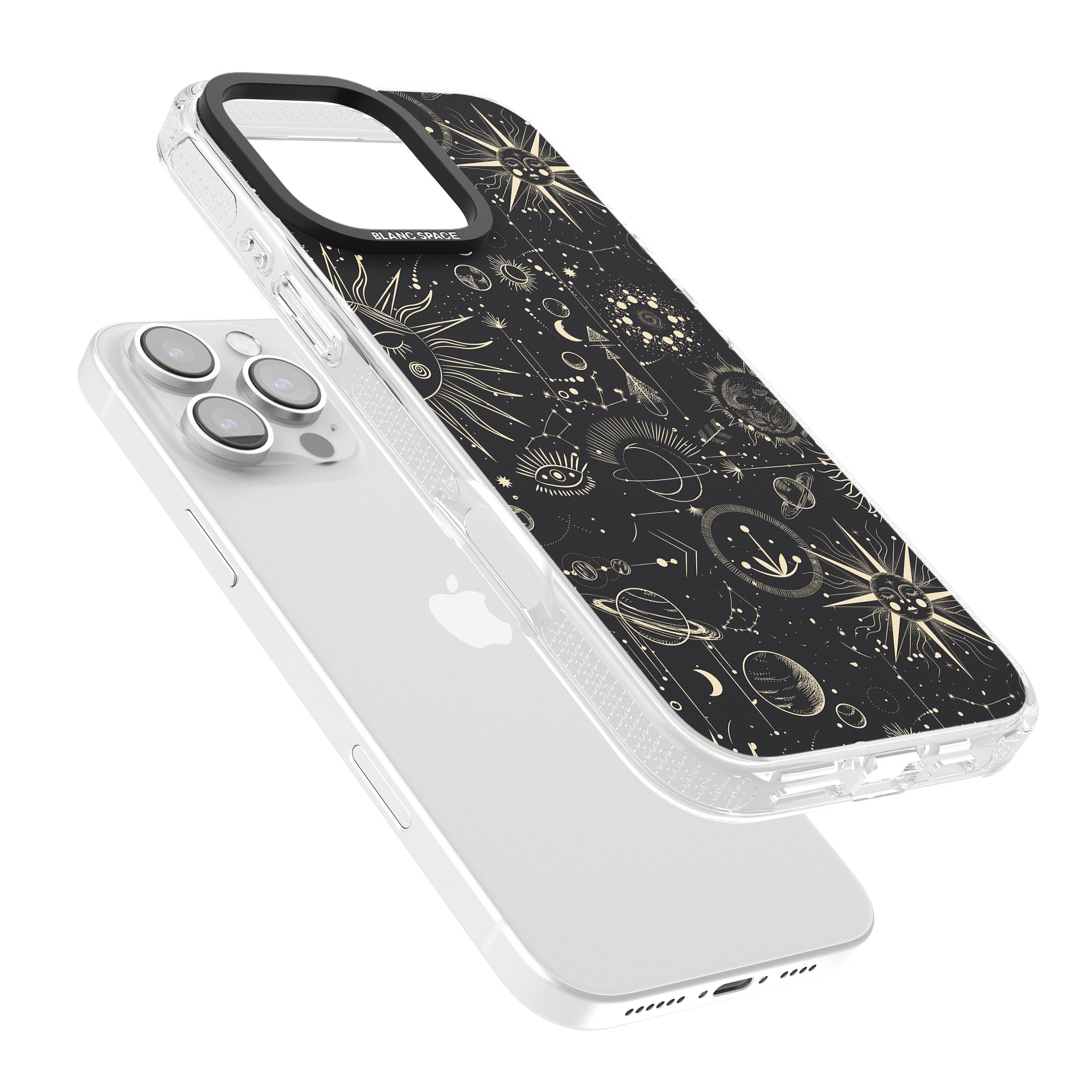 Suns & Planets iPhone 16 Pro Max / 16 Pro Clear Case Impact Air - Blanc Space