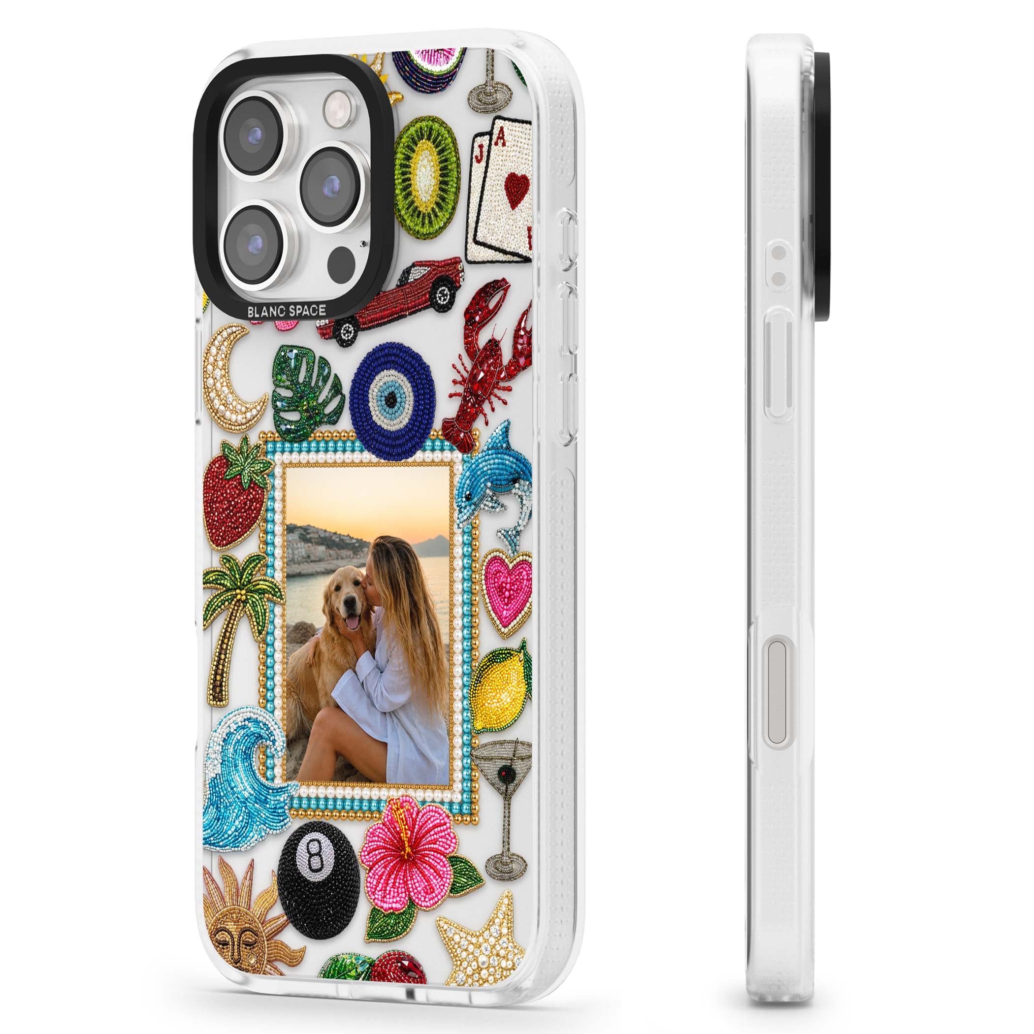 Beaded Photo coastal iPhone case | Clear Case Impact Air case for iPhone 16 Pro, iPhone 16 Pro Max