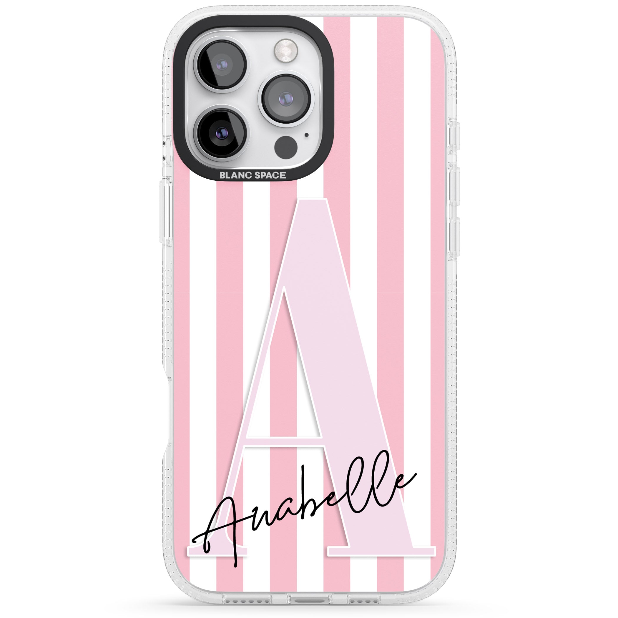 Personalised Pink Stripes & Monogram