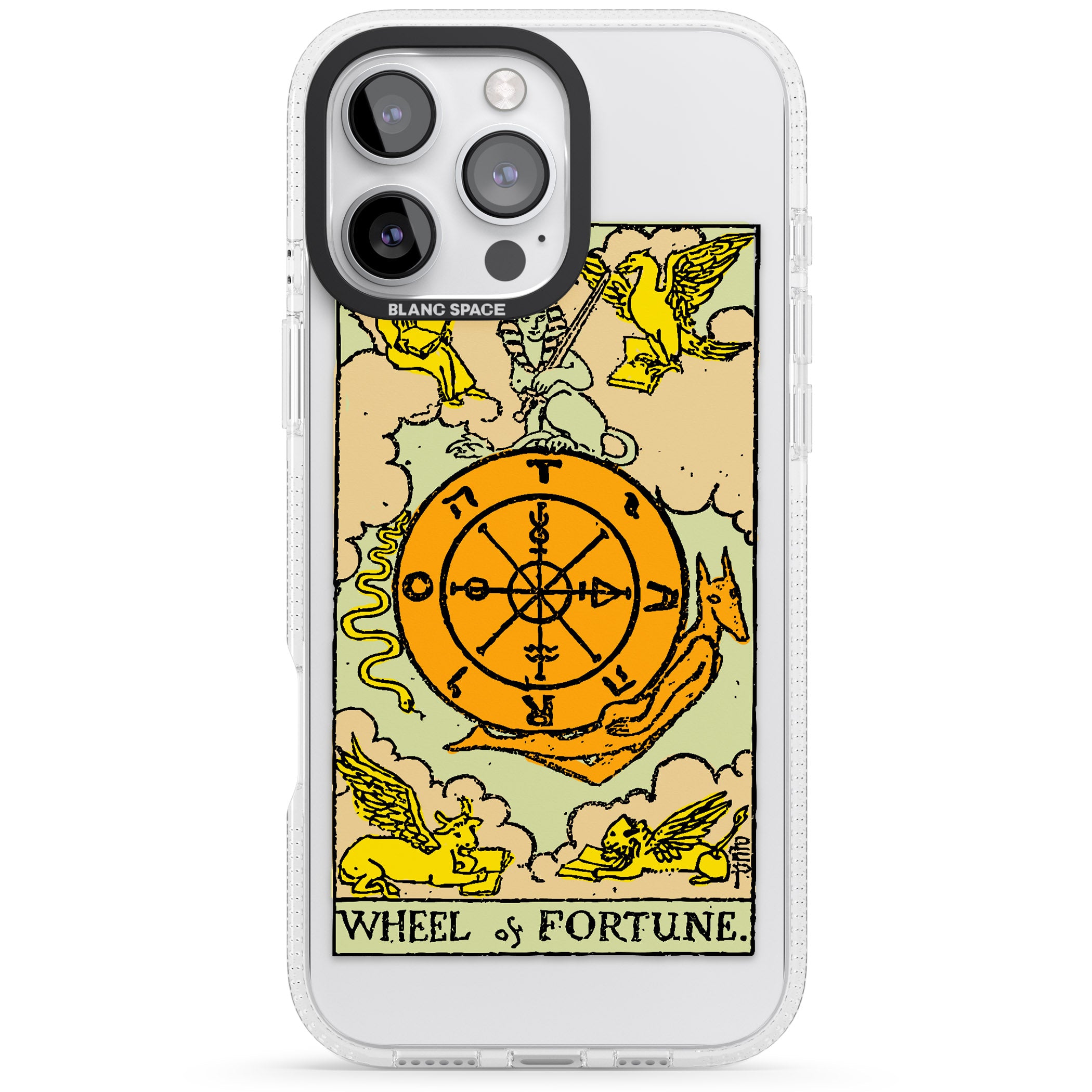 Personalised Wheel of Fortune Tarot Card - Colour iPhone 16 Pro Max / 16 Pro Clear Case Impact Air - Blanc Space