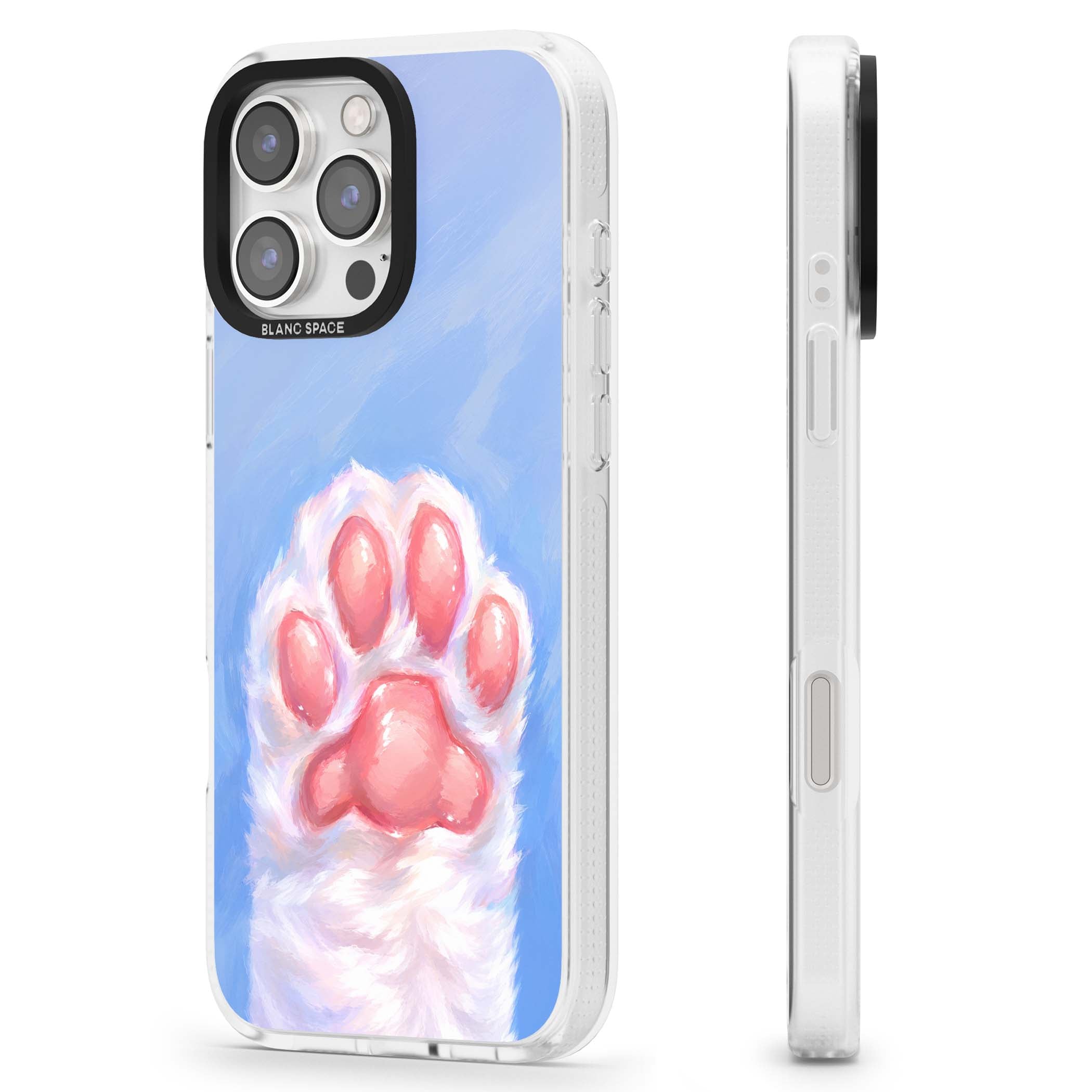 Soft White Paw cute iPhone case | Clear Case Impact Air case for iPhone 16 Pro, iPhone 16 Pro Max