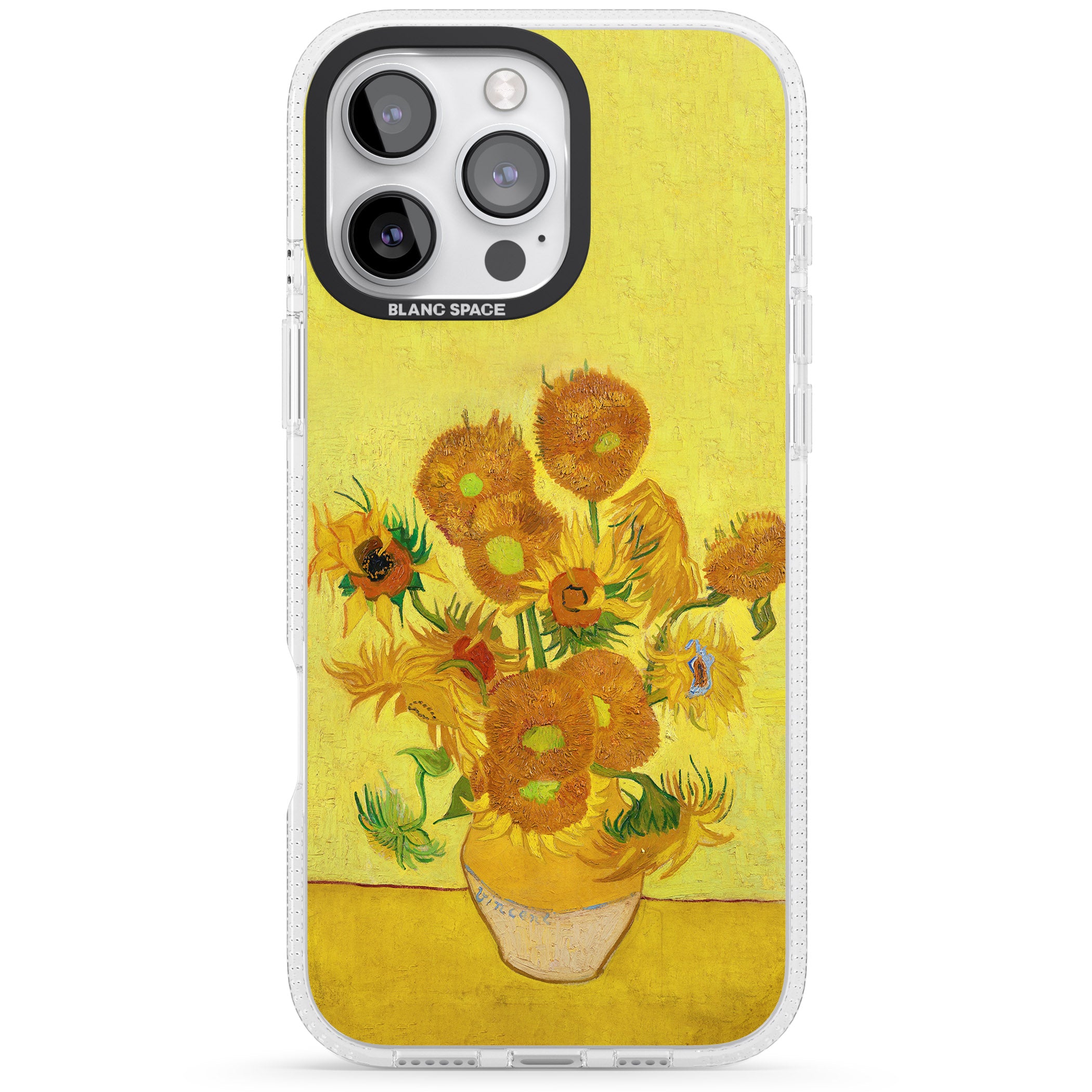 Sunflowers iPhone 16 Pro Max / 16 Pro Clear Case Impact Air - Blanc Space