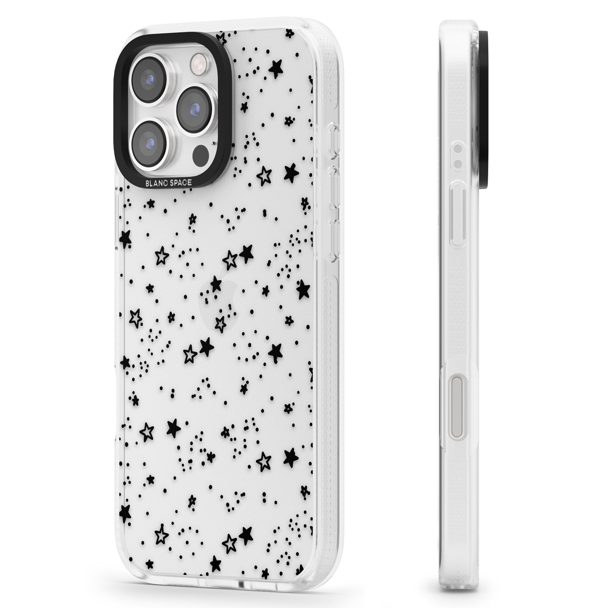 Mixed Stars iPhone 16 Pro Max / 16 Pro Clear Case Impact Air - Blanc Space