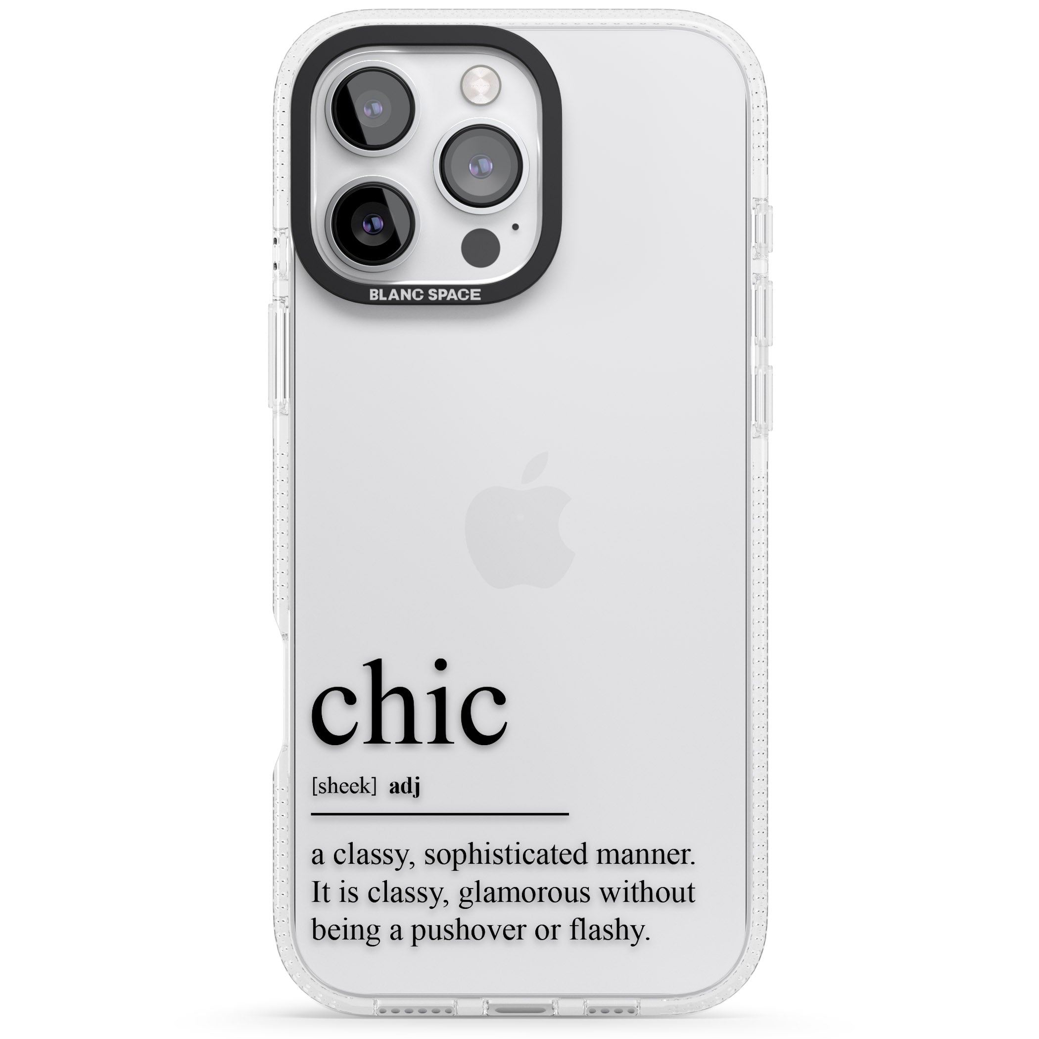 Chic iPhone 16 Pro Max / 16 Pro Clear Case Impact Air - Blanc Space