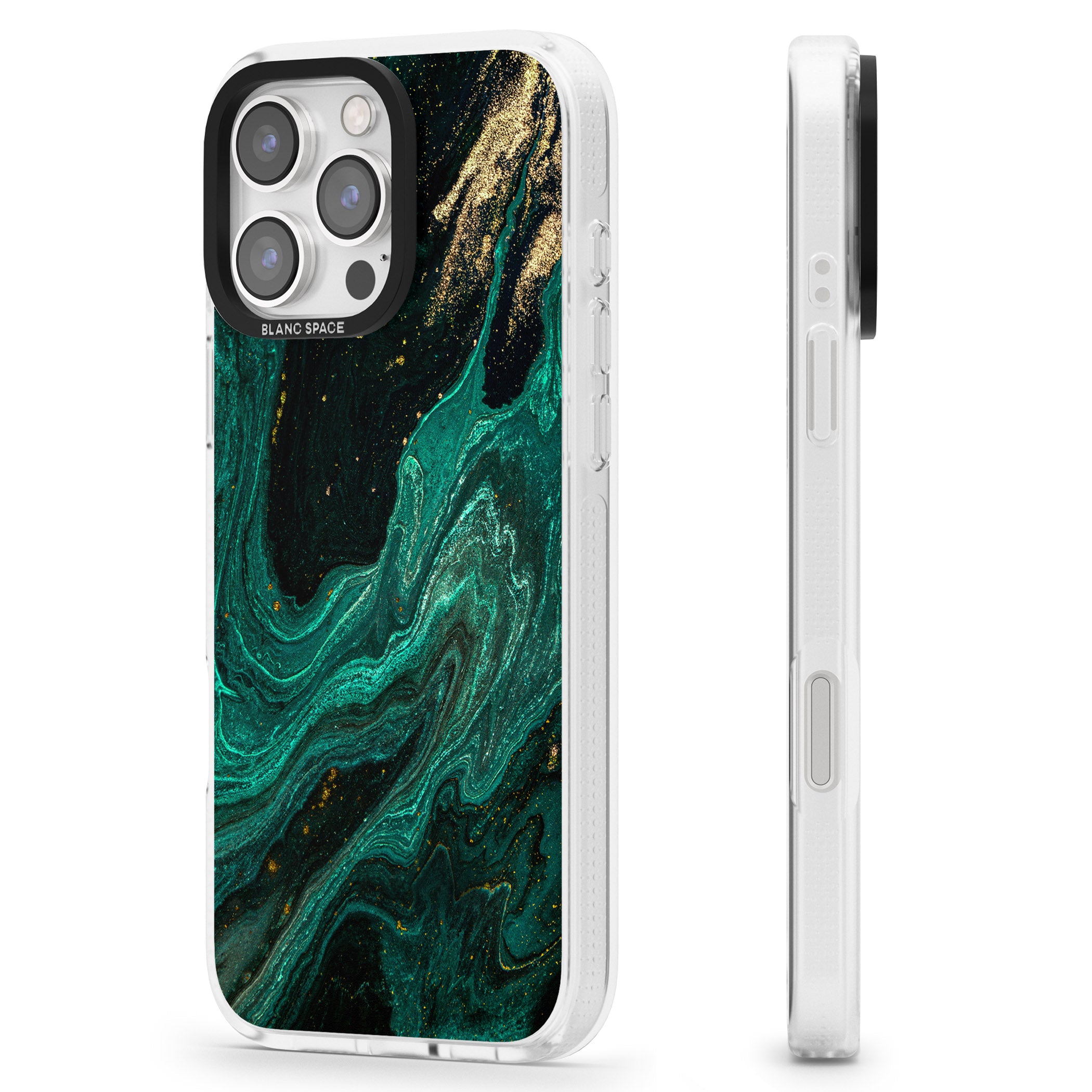 Emerald Lagoon iPhone 16 Pro Max / 16 Pro Clear Case Impact Air - Blanc Space