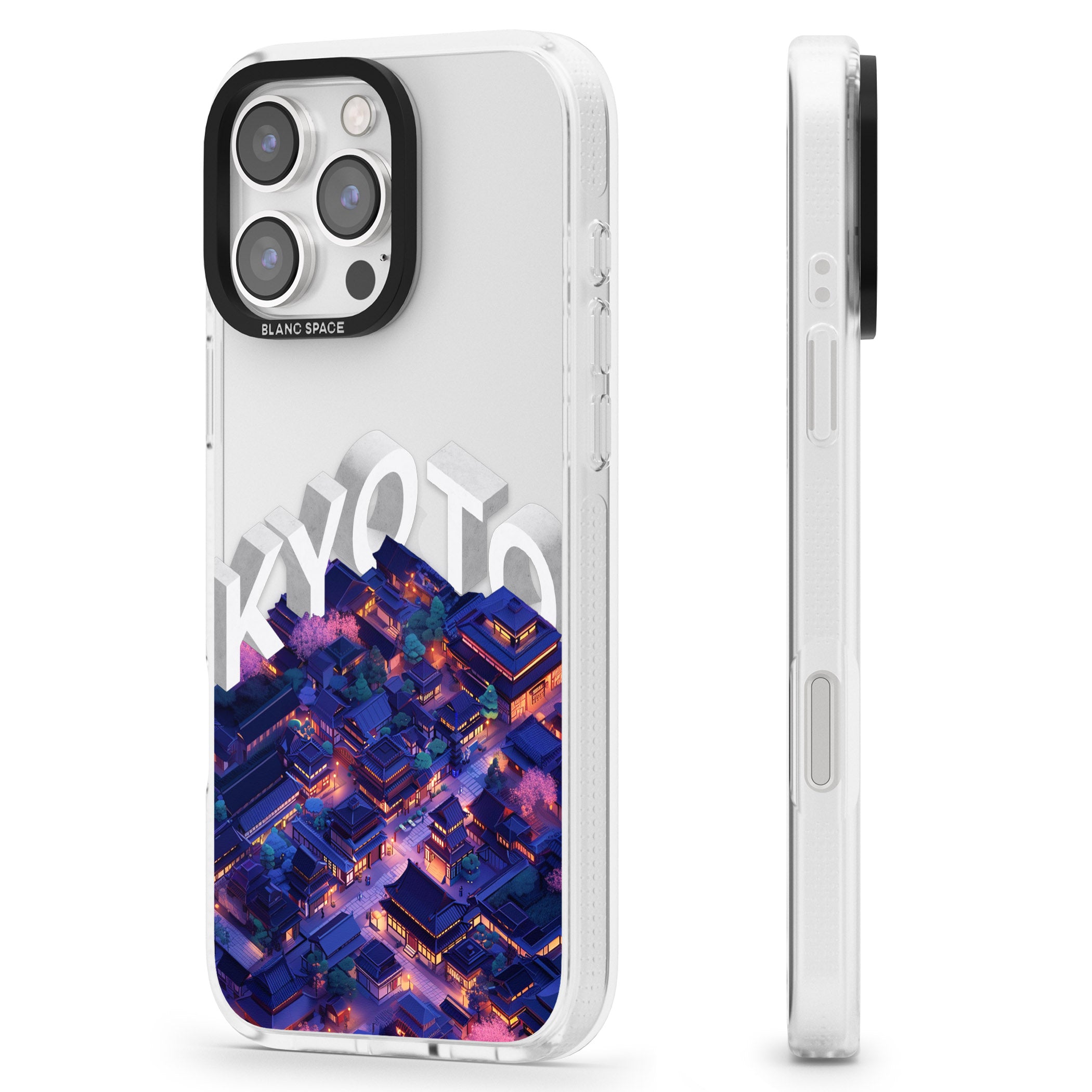 Kyoto iPhone 16 Pro Max / 16 Pro Clear Case Impact Air - Blanc Space