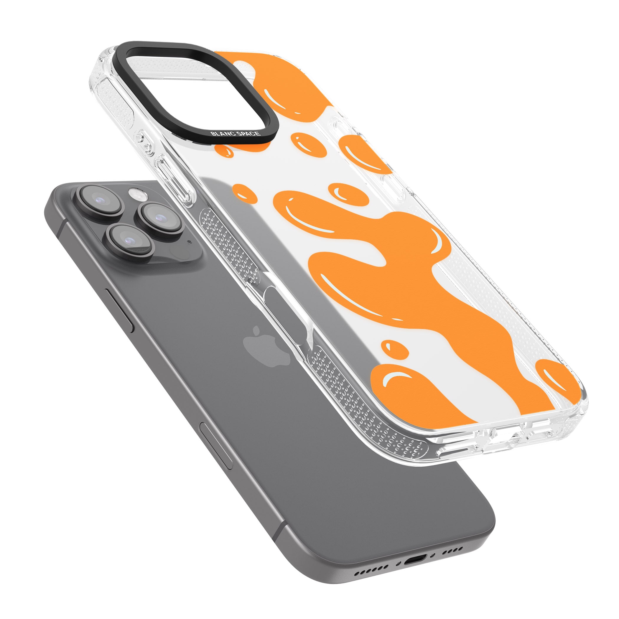 Orange Lava Lamp iPhone 16 Pro Max / 16 Pro Clear Case Impact Air - Blanc Space