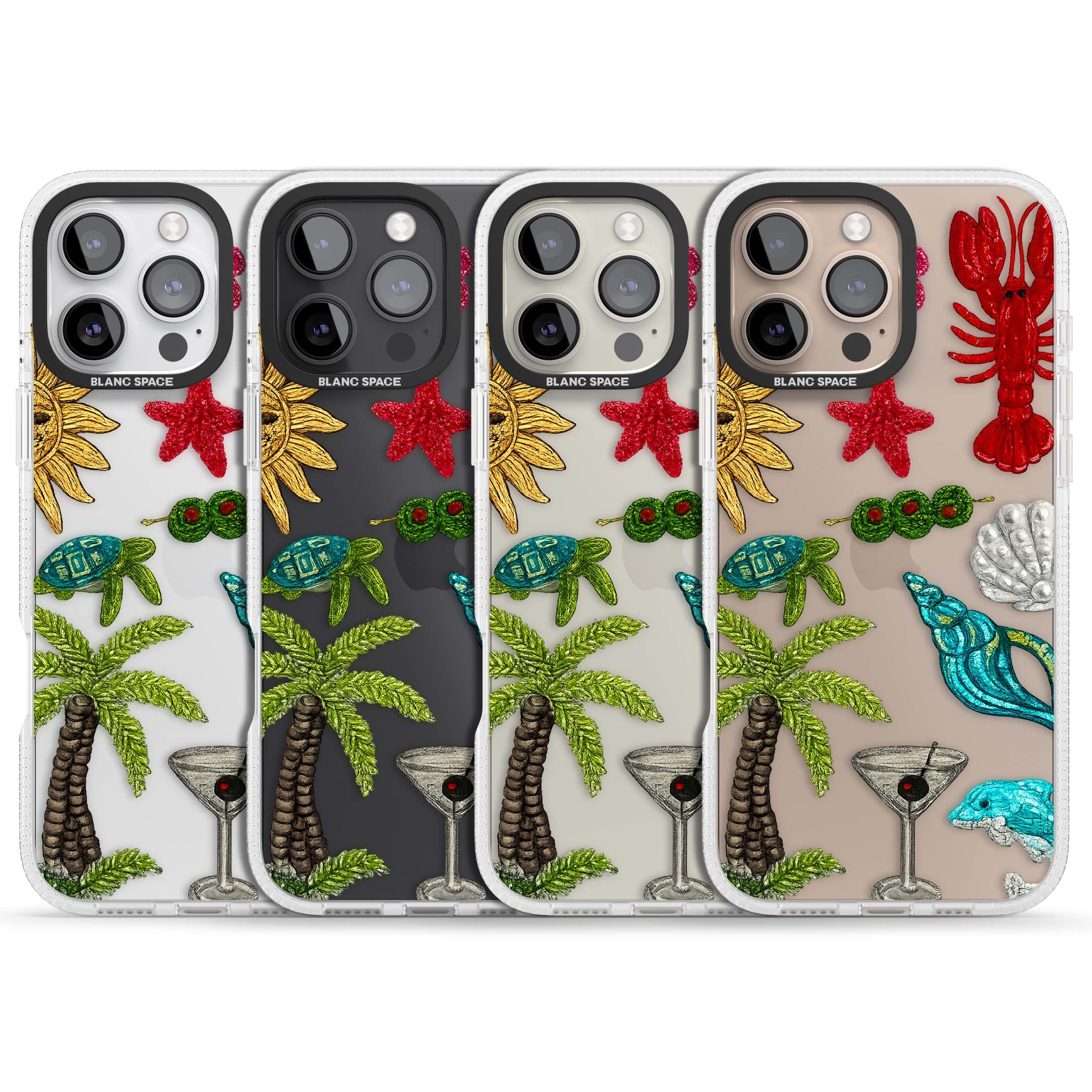 Painted Coastal Pattern coastal iPhone case | Clear Case Impact Air case for iPhone 16 Pro, iPhone 16 Pro Max