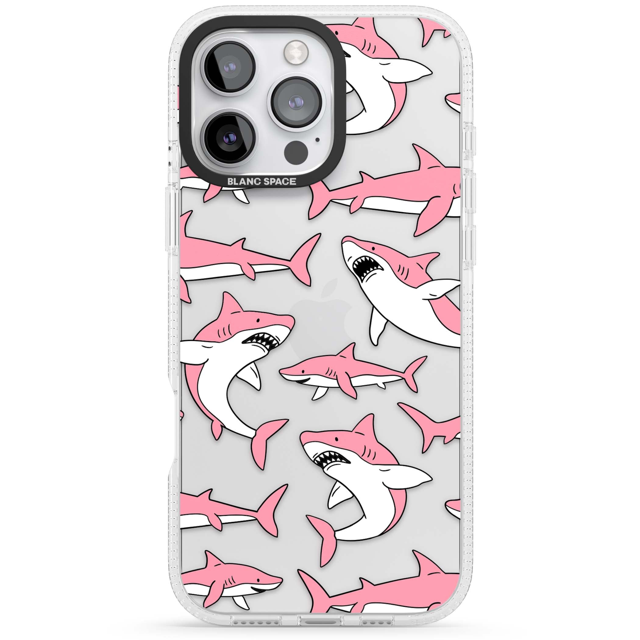 Bubblegum Sharks for her iPhone case | Clear Case Impact Air case for iPhone 16 Pro, iPhone 16 Pro Max