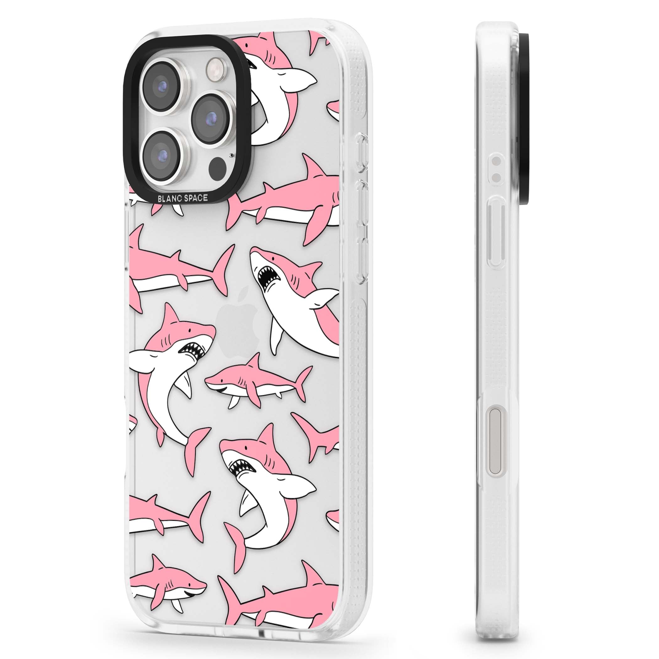 Bubblegum Sharks for her iPhone case | Clear Case Impact Air case for iPhone 16 Pro, iPhone 16 Pro Max