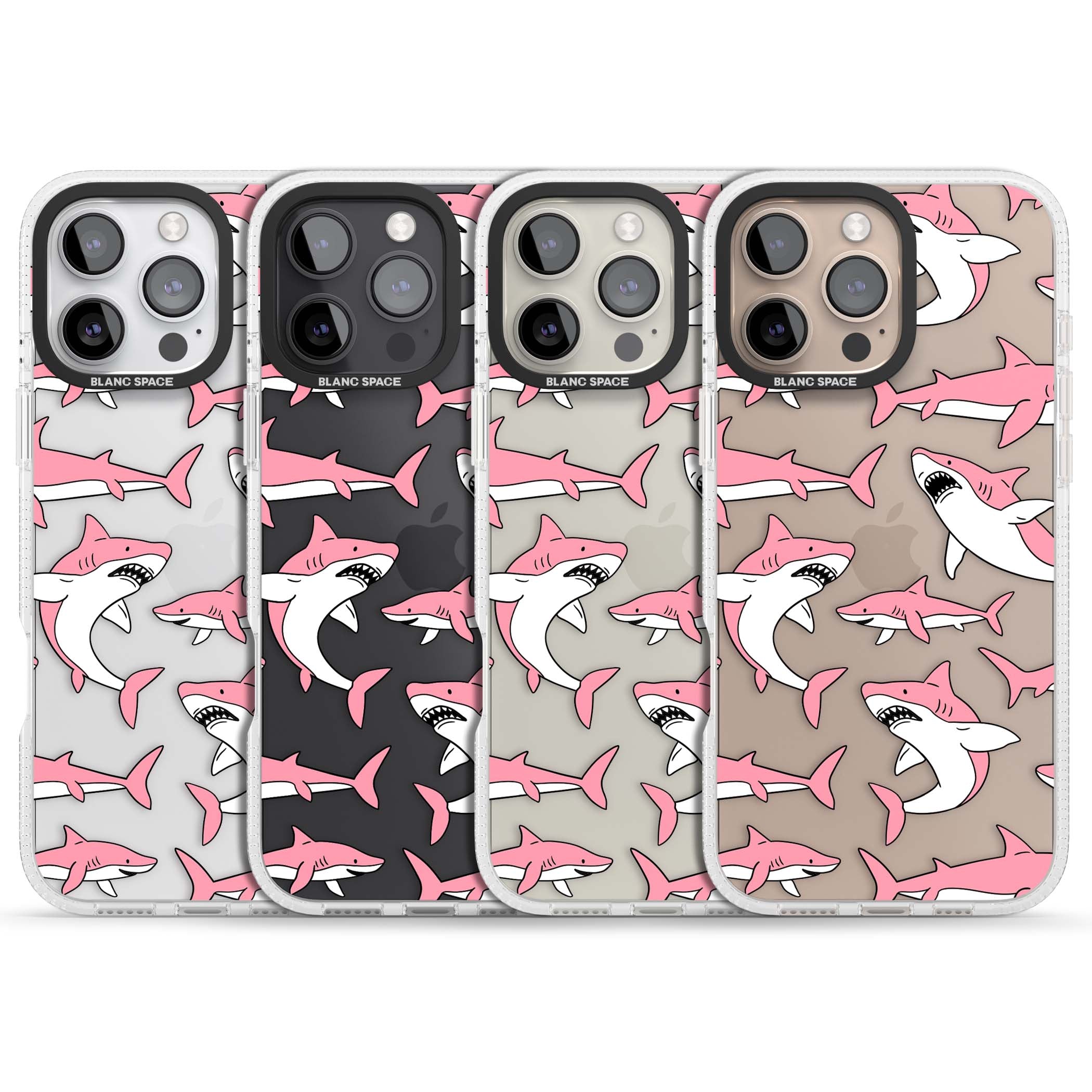 Bubblegum Sharks for her iPhone case | Clear Case Impact Air case for iPhone 16 Pro, iPhone 16 Pro Max