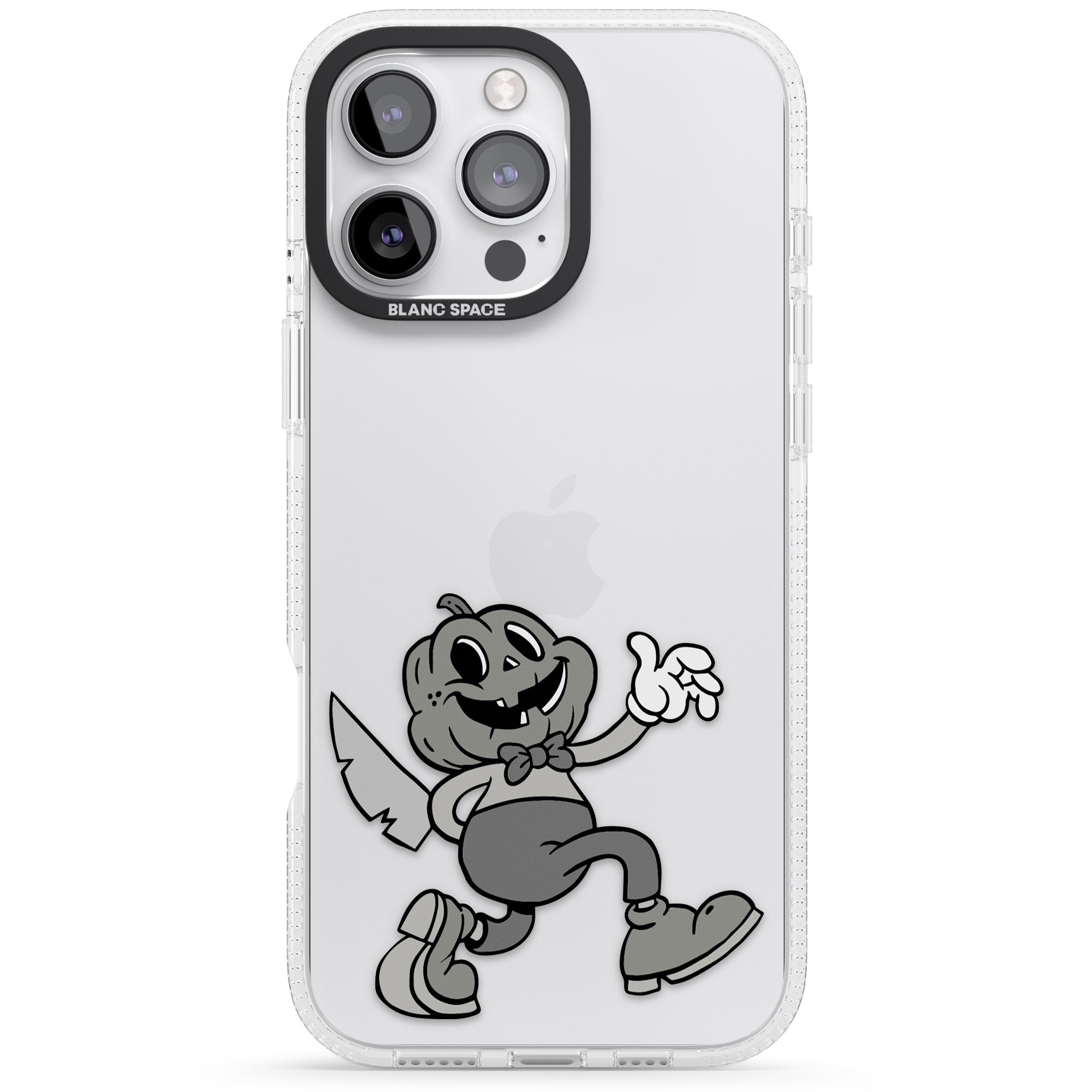 Jack o' slasher iPhone 16 Pro Max / 16 Pro Clear Case Impact Air - Blanc Space
