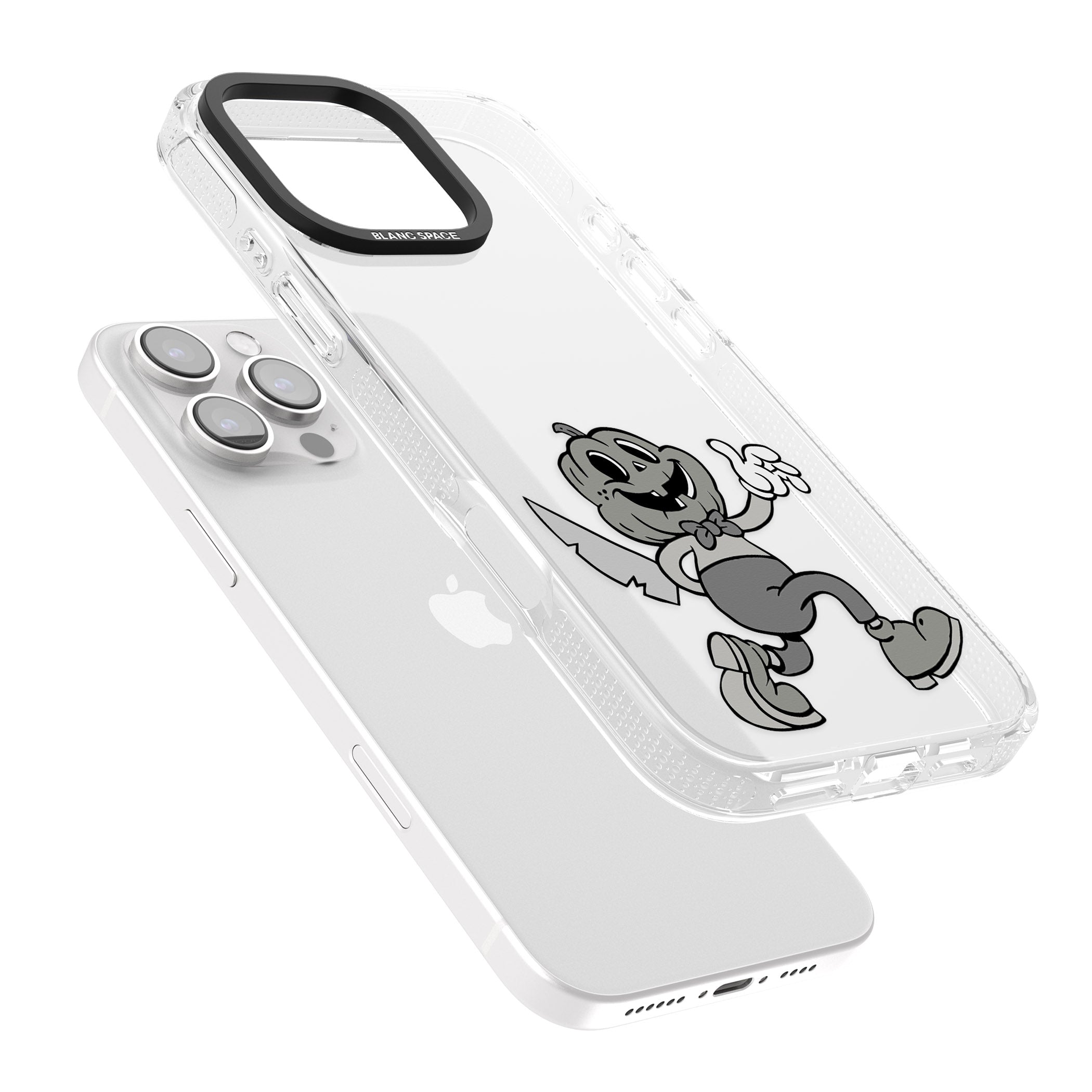 Jack o' slasher iPhone 16 Pro Max / 16 Pro Clear Case Impact Air - Blanc Space