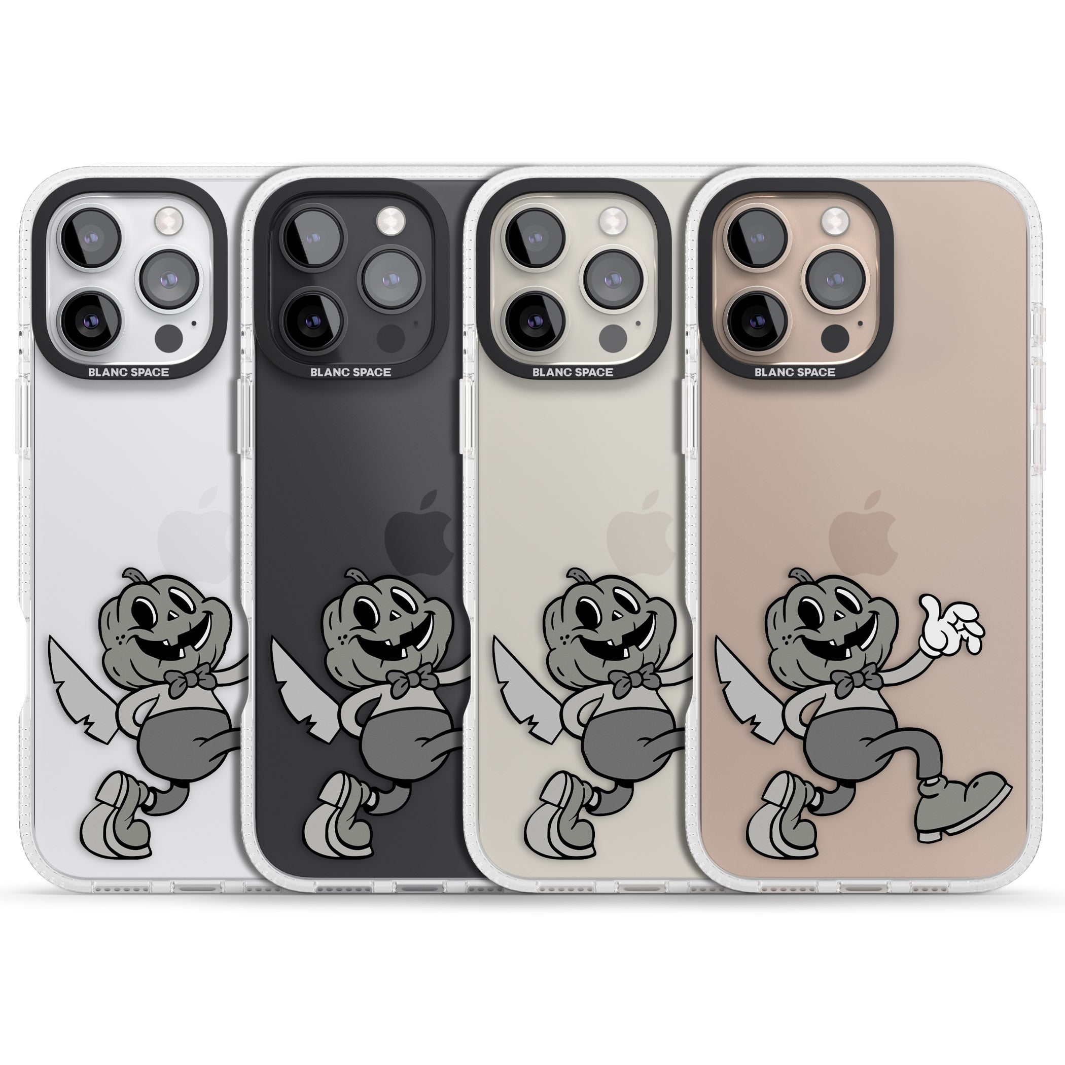 Jack o' slasher iPhone 16 Pro Max / 16 Pro Clear Case Impact Air - Blanc Space