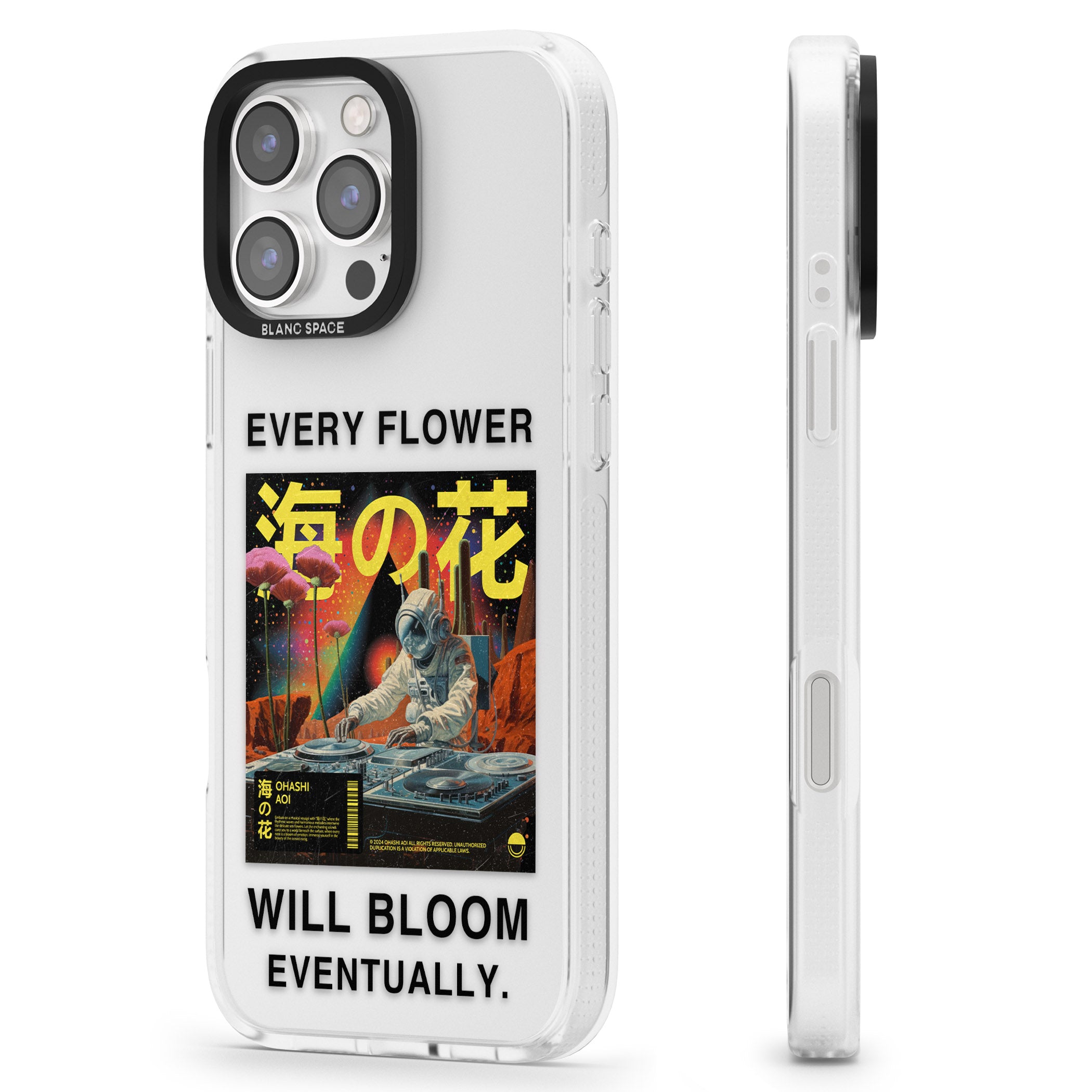 Every Flower Will Bloom Eventually iPhone 16 Pro Max / 16 Pro Clear Case Impact Air - Blanc Space