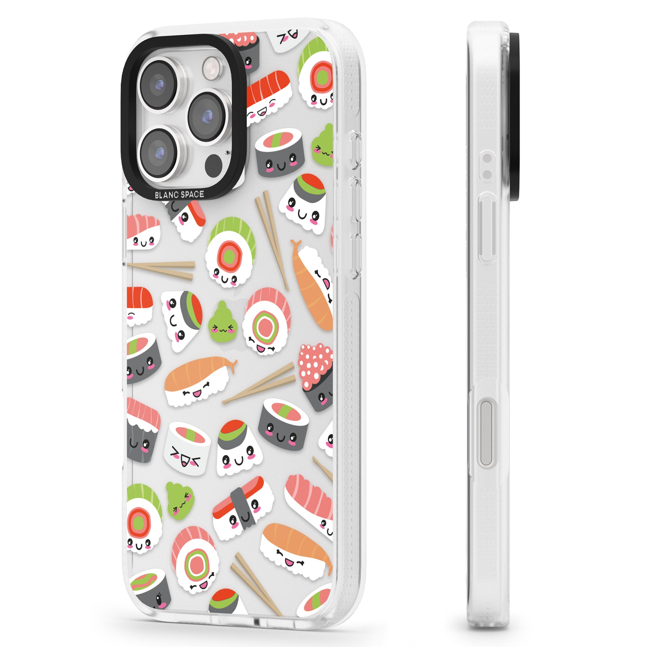 Kawaii Sushi Mix iPhone 16 Pro Max / 16 Pro Clear Case Impact Air - Blanc Space
