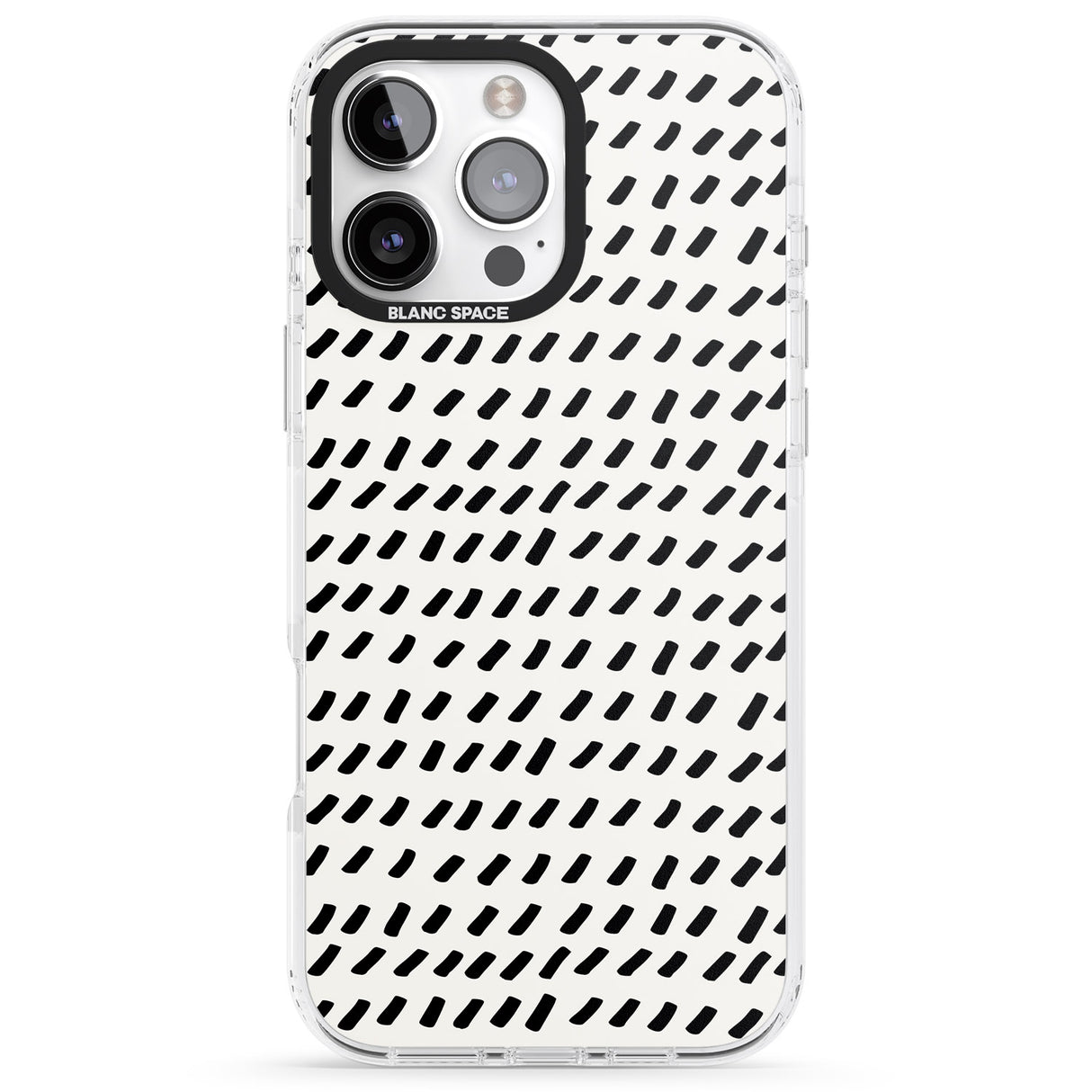 iPhone 16 Pro Max Hand Drawn Lines Pattern Black Impact Phone Case