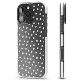 iPhone 16 Pro Max Messy White Dot Pattern Black Impact Phone Case