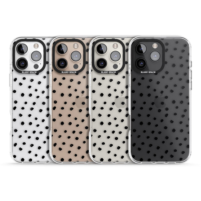 iPhone 16 Pro Max Messy Black Dot Pattern Black Impact Phone Case