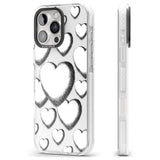 Hand-Drawn Hearts Impact Phone Case for iPhone 16 Pro, iPhone 16 Pro Max