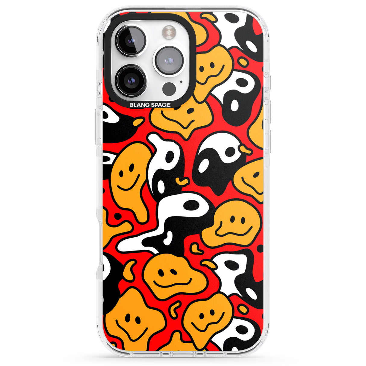 iPhone 16 Pro Max Yin Yang Acid Face Black Impact Phone Case