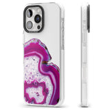 iPhone 16 Pro Max Violet & White Swirl Agate Crystal Clear Design Black Impact Phone Case