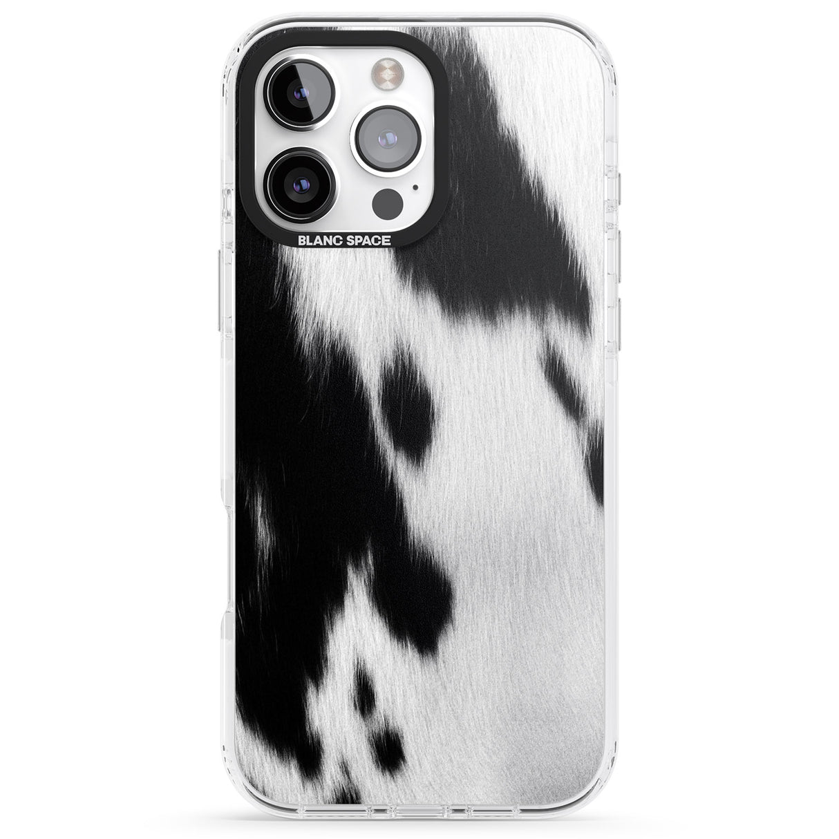 iPhone 16 Pro Max Designer Fashion Cowhide Black Impact Phone Case