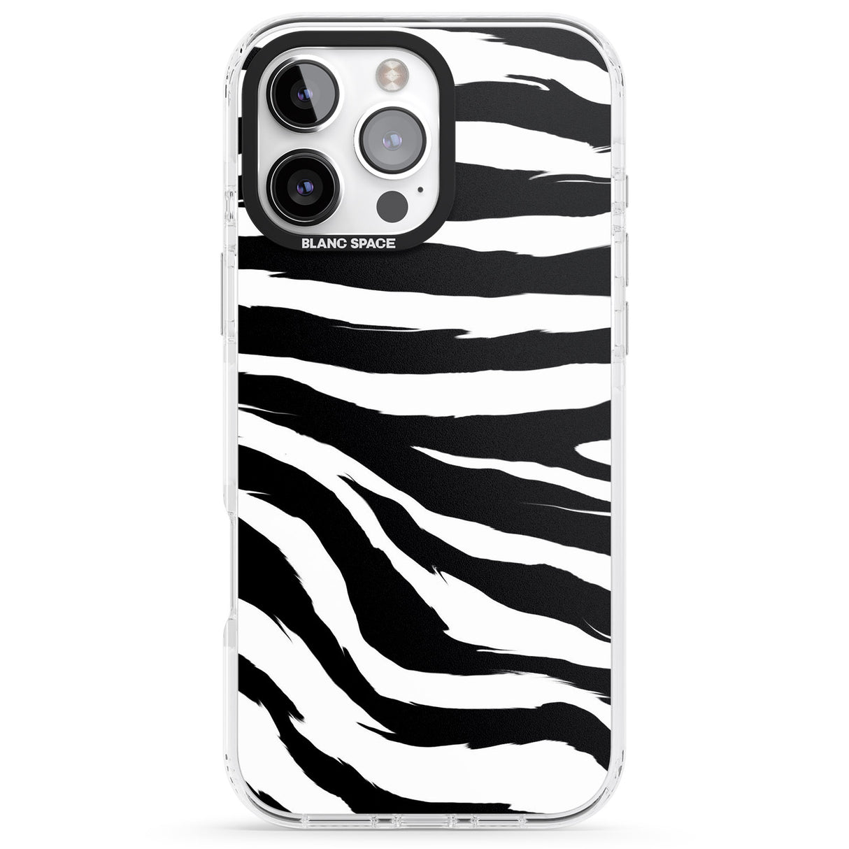 iPhone 16 Pro Max Black Zebra Print Black Impact Phone Case